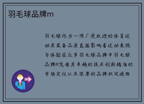 羽毛球品牌m